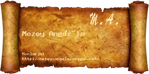 Mezey Angéla névjegykártya